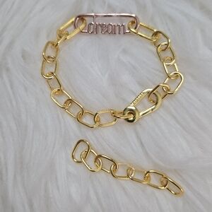 Pandora me with dream charm Small-Link Chain Bracelet 14k gold size adjustable